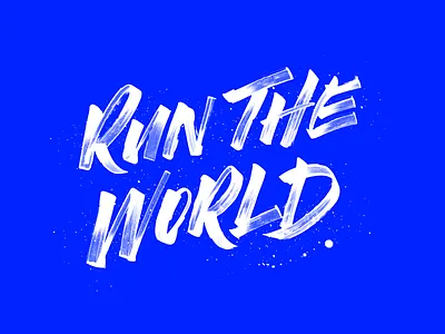 Run The World balsa ink lettering run running t shirt the type world