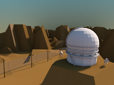 Telescope 3d modeling c4d lowpoly telescope