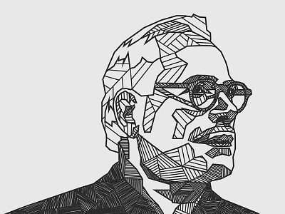 Dieter Rams for Flatiron School geometric illustrator lines portrait