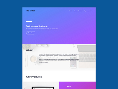 Website to be up soon blue company landing page product purple tech web design