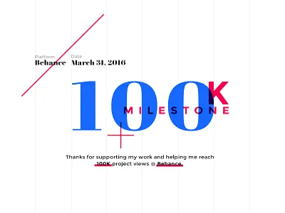 100 Thousand behance followers freelance portfolio promo self promo shot thank you thanks type typography