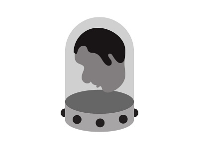 Monochromatic Head In A Jar headinajar illustration monochromatic sci fi