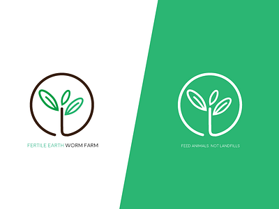 Fertile Earth Worm Farm Logo branding compost flat icon leaf logo renewable