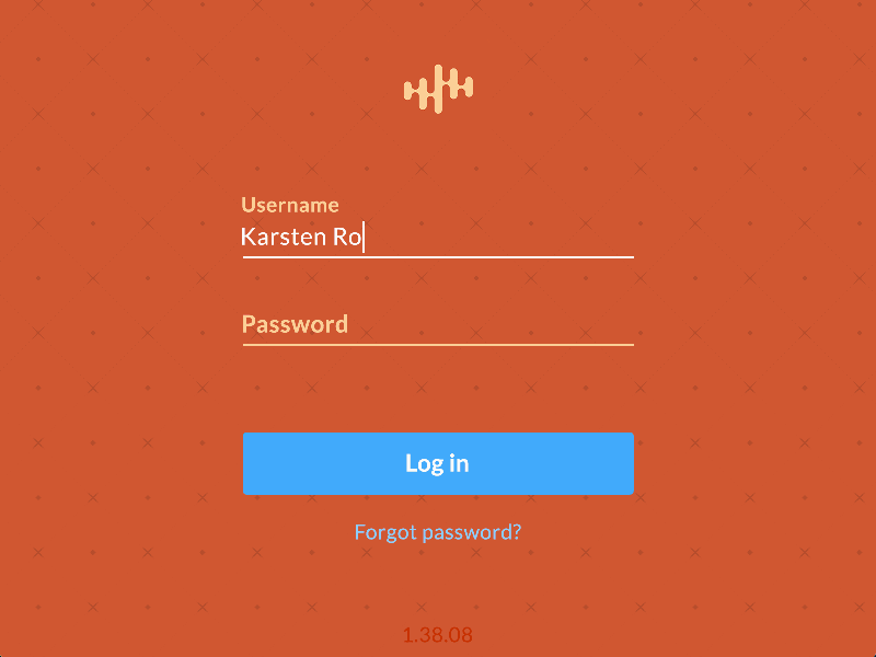 ChaseData UI Design login pattern background warm red