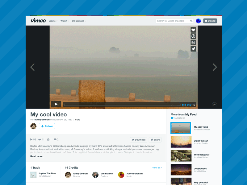 Vimeo Video Page ui video vimeo