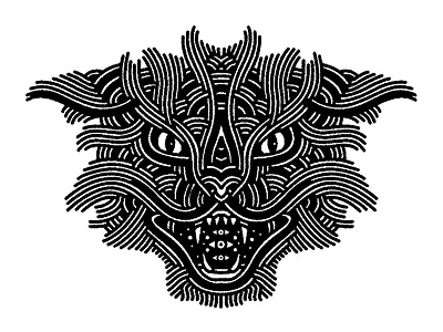 wildcat - (for) print angry animal cat design graphic illustration lines linework print print design tattoo