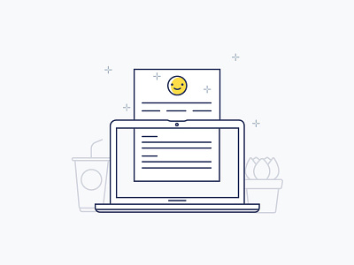 Onboarding / Presumi 2.0 happy icons illustration laptop onboarding profile resume signup simple upload vector