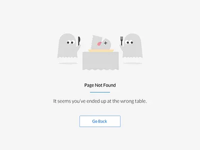 404: Page not found 404 errorpage ghost illustration minimal restaurant ui ux