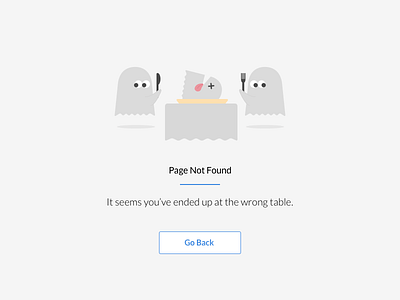 404: Page not found 404 errorpage ghost illustration minimal restaurant ui ux