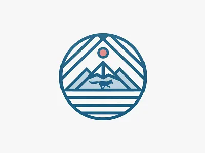 Fox Trail branding colorado fox landscape logo mark mountains outdoors sun