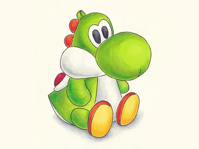 Yoshi character copic drawing illustration nintendo sketch yoshi