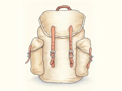 Travel backpack copic drawing illustration sketch sketchaday