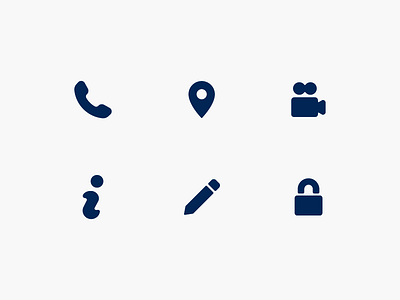 Tamarack Icons call camp contact info information location lock pencil phone pin secure video