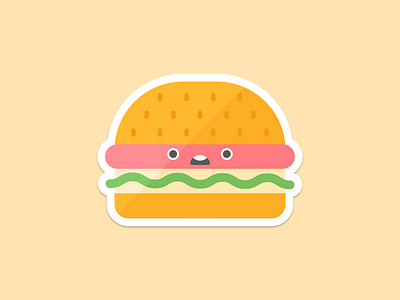 Brrrrrgrrr burger food icon illustration sticker