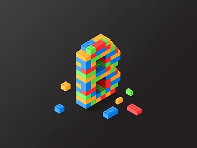 36 days of type - B 36days 36daysoftype black block blue gradient green lego letter lettering red yellow