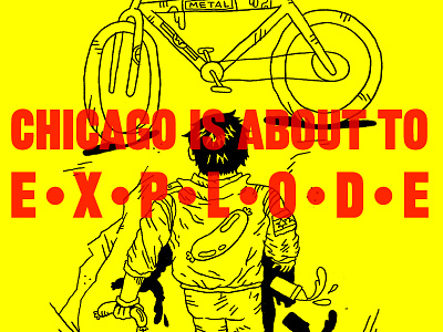 TOUR DE FRANKS 2016 akira bike chicago hot dog illustration ketchup mustard tour de franks typography