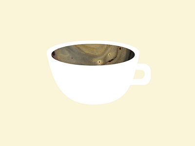 Je t'aime plus que du café coffee collage illustration love