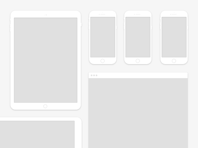 White Mockups devices ipad iphone