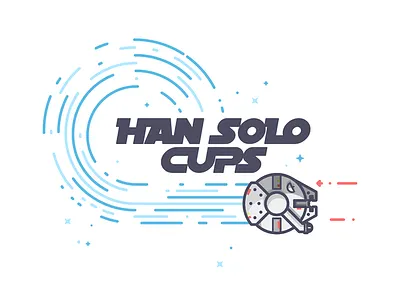 The Han Solo Cups beer pong han solo illustration line art millennium falcon star wars