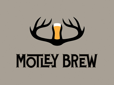Motley Brew Logo Idea antlers beer beer glass brew brewpub