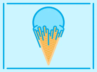 Ice Cream blue geometric ice cream illustration linework minimal modern
