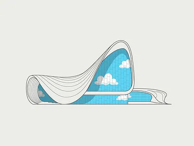 Heydar Aliyev Center building clouds contemporary haydar aliyev center vector zaha hadid