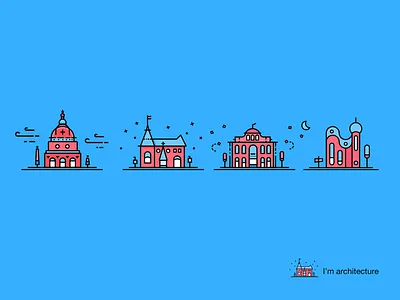 Hi~I'm Architecture III architecture building hall house icon light moon museum star tower wind