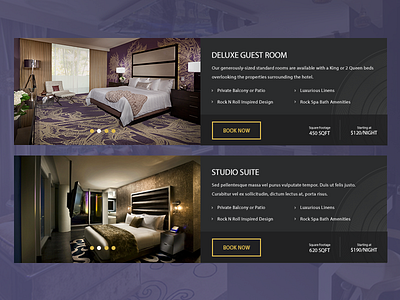 Hotel Room List button carousel ghost hotel layout list ui website
