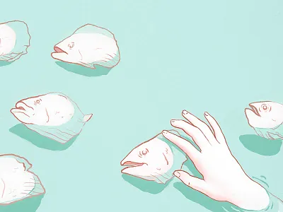 Empty Oceans Illustration empty fish hand illustration oceans water