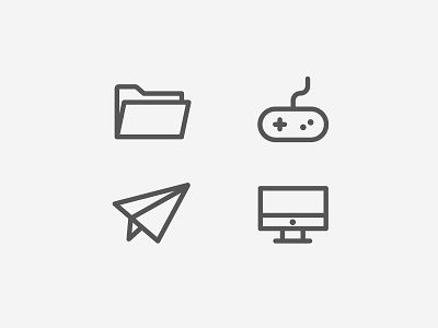 Navbar icons computer gaming icons line art minimalist icons paper airplane portfolio