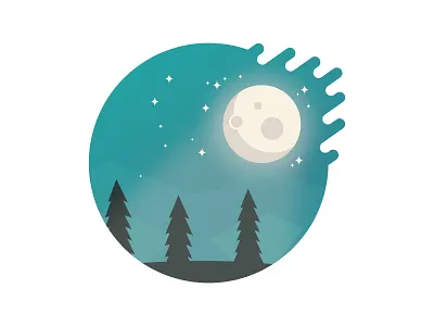 Night Sky glow illustration night night sky trees