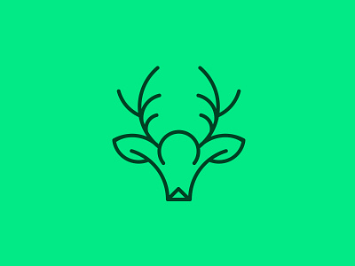 Deer animal deer fawn graphics green icon logo wild