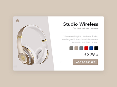 Beats Studio UI beats checkout design shop studio ui web design