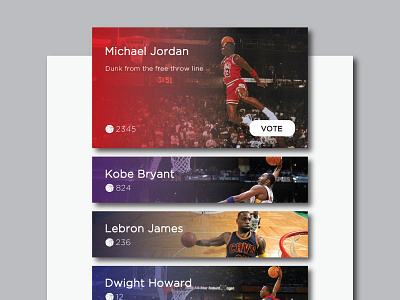 Basketball Leaderboard colors daily ui dwight fade kobe leaderboard lebron mj shadow ui uiux