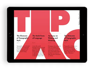 Typography app bringhurst font fonts ipad magazine news red typo typography white