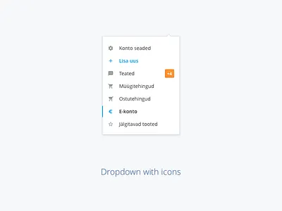 Simple dropdown with icons dropdown icons label
