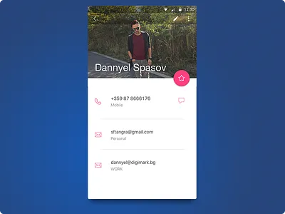 Day 025 - Contact Profile Screen 100days android app contacts interface profile ui