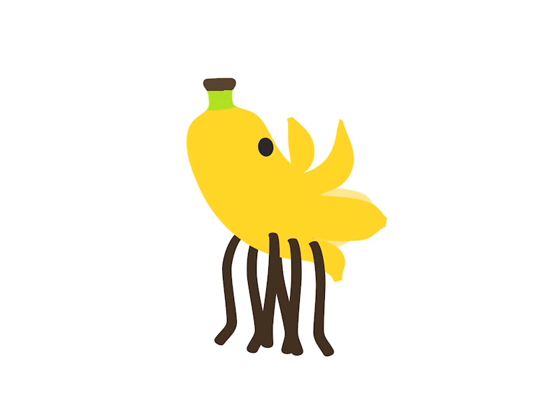 Flight of the Bugaga 2d animation banana bug c4d cinema 4d fly gif lizardfei motion design motion graphics sketchandtoon