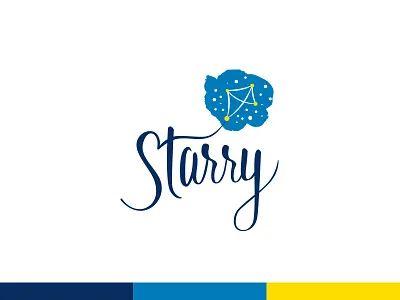 Starry Kite branding constellations kite lettering logo stars typography