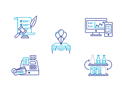 Grocery Marketing Icons balloons computer icons legal marketing register shelf management