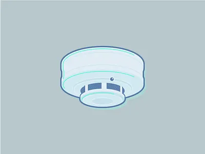 Smoke Detector concept home icon illustration minimal stroke vector wip