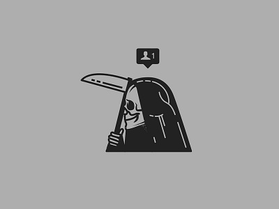 Number 1 Follower grim icon minimalistic monoline simple vector