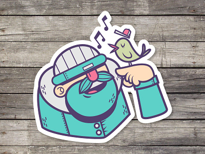 Tweet! / Lumberjack Jack bird hipster illustration lumberjack sing sticker tweet vector wood