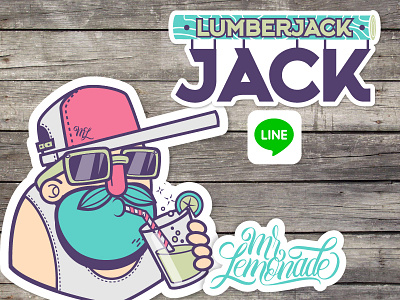 Lumberjack Jack hipster lemonade line lumberjack sticker wood