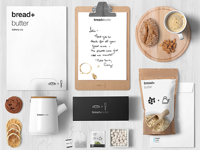 bread+butter bakery co. bakery branding food packaging