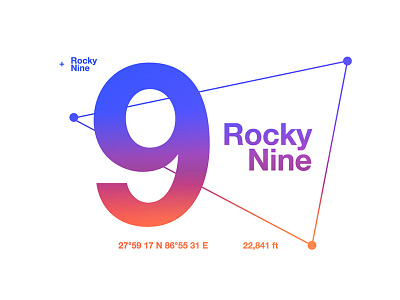 Rocky Nine adventure gradient graphic style swiss type