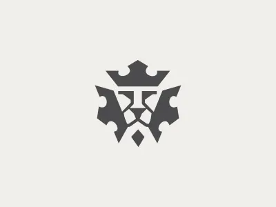 Lion The King animal bussines clean crown geometrical king lion logo.simple smart