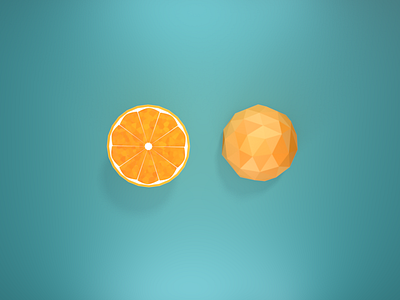 Orange 3d modeling c4d lowpoly orange