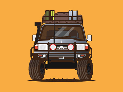 The Determinator flatdesign graphicdesigner graphicillustration icon illustration landcruiser lc79 toyota