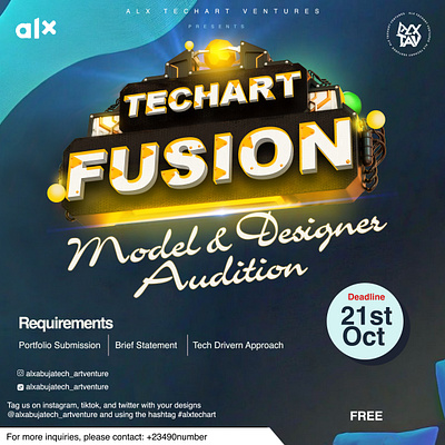 TECHART FUSION - Model & Design Audition branding design graphic design illustration motion graphics vector